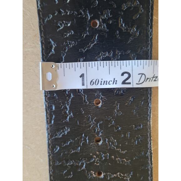 Chad Calvin Design Belt Brown Leather Unique Buckle Cowhide XS - Picture 10 of 10